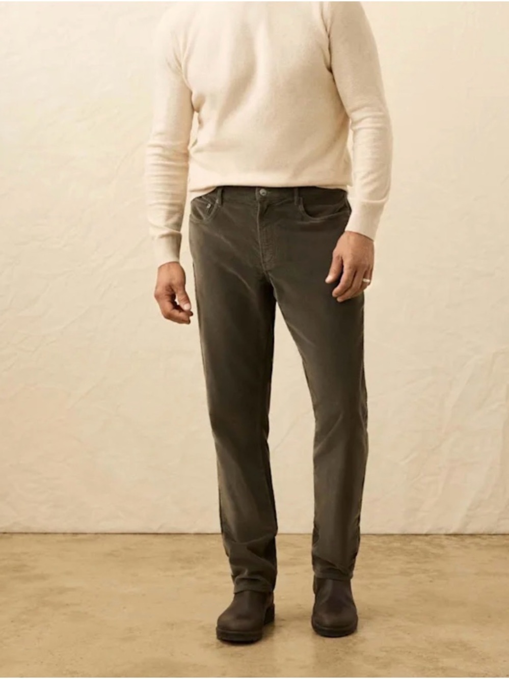 Faherty Stretch Terry Corduroy 5-Pocket Pant Size 38x32 Green